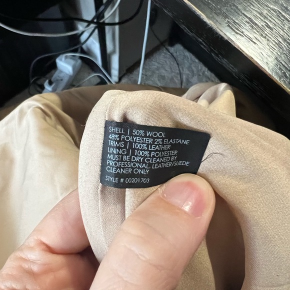 Club Monaco Wool Blend Lined Dress with Leather Trim Size 4 - Picture 5 of 6